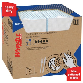 Kimberly-Clark Wypall CriticalClean X70 Wiper 05927, Hydroknit, - 12.5 in x 23.5 in - Blue