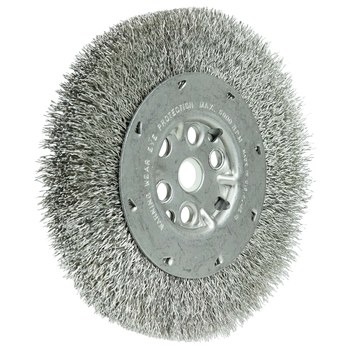 Weiler 01509 Wheel Brush - 6 in Dia - Crimped Stainless Steel Bristle