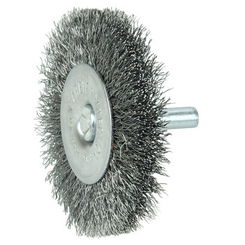 Weiler Stainless Steel Radial Bristle Brush - 2-1/2 in Outside Diameter - 0.008 in Bristle Diameter - 17976