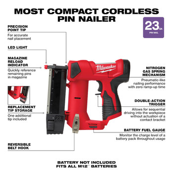 Milwaukee M12 Pin Nailer 2540-20