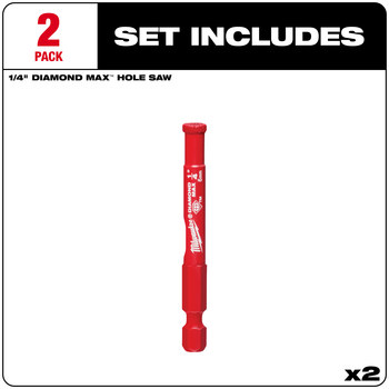 Milwaukee DIAMOND MAX Hole Saw 49-56-0501 - 1/4 in Diameter - Diamond Coated