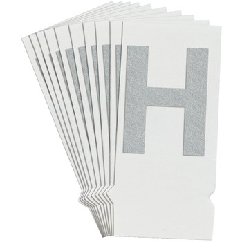 Picture of Brady Quik-Lite White Reflective Outdoor 9740-H Letter Label (Main product image)