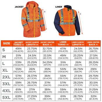 Ergodyne Glowear Cold Condition Jacket 8385 24374 - Size Large - High-Visibility Orange