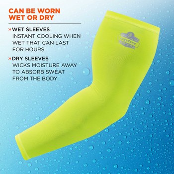 Ergodyne Chill-Its Cooling Arm Sleeve 6690 12285 - Size XL - Lime