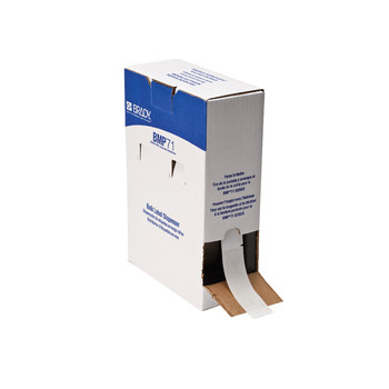 Picture of Brady Clear / White Self-Extinguishing, Self-Laminating Vinyl Thermal Transfer M71-23-427 Die-Cut Thermal Transfer Printer Label Roll (Main product image)