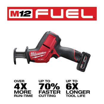Milwaukee M12 FUEL HACKZALL Reciprocal Saw Kit 2520-21XC - 0.625 in Stroke Length - 3000 SPM
