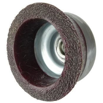 Weiler Polyflex Steel Cup Brush - Threaded Arbor Attachment - 4 in Diameter - 5/8 in-11 UNC Center Hole - 0.020 in Bristle Diameter - 35186