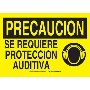 Picture of Brady B-120 Fiberglass Reinforced Polyester Rectangle Yellow English / Spanish PPE Sign part number 39870 (Main product image)