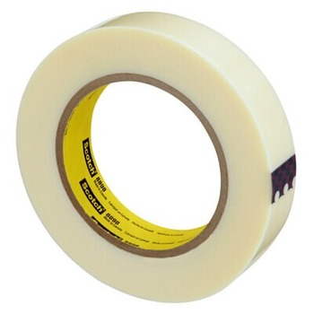 3M Scotch 8898 Ivory Filament Strapping Tape - 24 mm Width x 55 m Length - 4.6 mil Thick - 48133