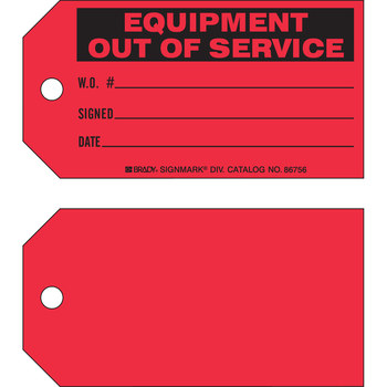 Picture of Brady Black on Red Cardstock 86756 Maintenance Tag (Main product image)