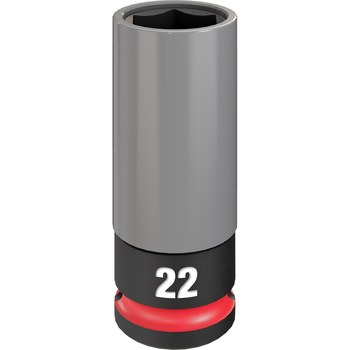 Milwaukee SHOCKWAVE Impact Duty 49-66-7807 6 Point M22 Lug Nut Wheel Socket - High Strength Forged Steel - 1/2 in Drive - 76690