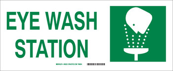 Picture of Brady B-120 Fiberglass Reinforced Polyester Rectangle White English Eyewash Sign part number 69232 (Main product image)