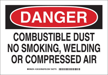 Picture of Brady B-302 Polyester Rectangle White English Flammable Material Sign part number 128123 (Main product image)