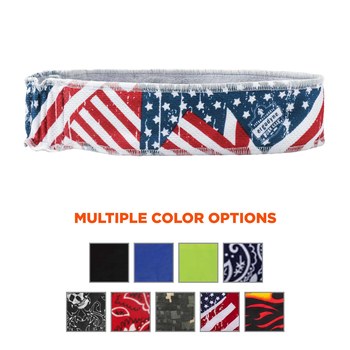 Ergodyne Chill-Its 6605 Blue/Red/White Hi Cool/Terry Cloth Stand Alone Sweatband - 720476-12421