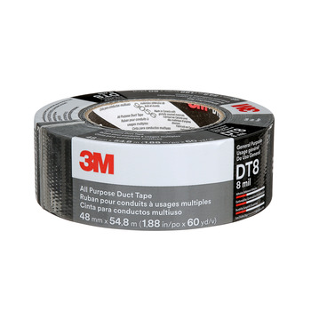 3M DT8 Black Duct Tape - 48 mm Width x 60 yd Length - 17809