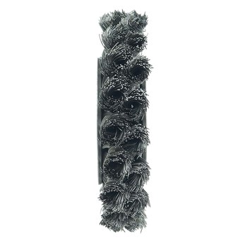 Weiler 09104 Wheel Brush - 3 in Dia - Knotted - Standard Twist Steel Bristle