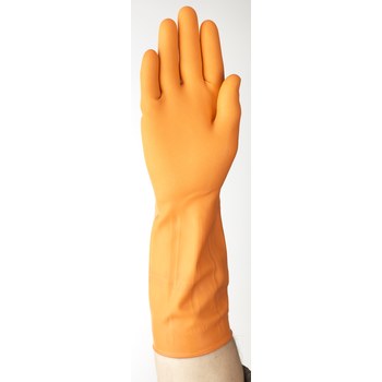 Ansell AlphaTec 87-370 Orange 9.5 Unsupported Chemical-Resistant Gloves - 13 in Length - Rough Finish - 27 mil Thick