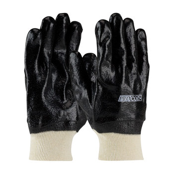 Picture of PIP ProCoat 58-8015R Black Universal PVC Supported Chemical-Resistant Gloves (Main product image)