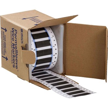 Brady PermaSleeve 3FR-500-2-BK-S-2 Die-Cut Printer Sleeve - 1 in x 0.851 in - Polyolefin - Black - B-344 - 89982