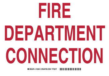 Picture of Brady B-401 High Impact Polystyrene Rectangle White English Fire Department Sign part number 103610 (Main product image)