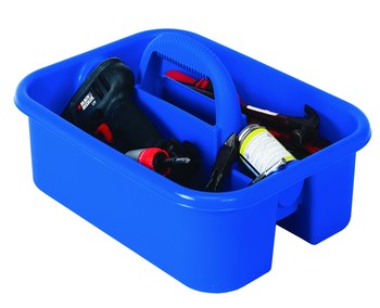 Quantum Storage Heavy-Duty Blue Tub Caddy - 13 7/8 in Overall Length - 18 3/8 in Width - 9 in Height - 04571