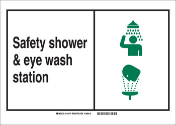 Picture of Brady B-302 Polyester Rectangle Eyewash & Shower Sign part number 119996 (Main product image)