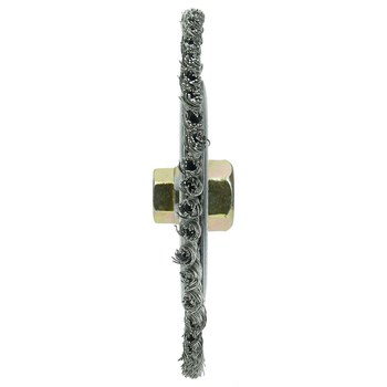 Weiler Dually 79815 Wheel Brush - 6 in Dia - Knotted - Stringer Bead Stainless Steel Bristle