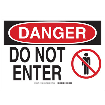 Picture of Brady B-401 High Impact Polystyrene Rectangle White English Restricted Area Sign part number 131617 (Main product image)