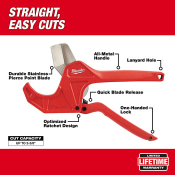 Milwaukee Ratcheting Pipe Cutter 48-22-4215 - 2.375 in Capacity