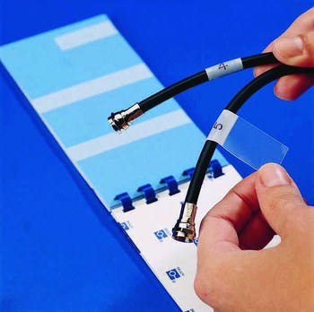 Picture of Brady Black on Clear / White Self-Extinguishing, Self-Laminating Vinyl Thermal Transfer M-134-427 Die-Cut Thermal Transfer Printer Cartridge (Main product image)