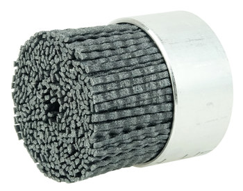 Weiler Nylox Silicon Carbide Bristle Disc - Medium Grade - Unthreaded Hole Attachment - 3/8 in Center Hole - 2 in Outside Diameter - 0.100 x 0.050 in Bristle Diameter - 85773
