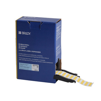 Picture of Brady PermaSleeve Yellow Polyolefin Thermal Transfer BM-187-175-312-YL Heat Shrink Wire & Cable Labels (Main product image)