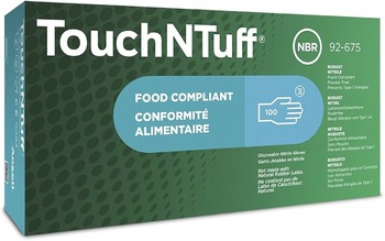 Ansell TouchNTuff TNT 92-600 Green 2XL Powder Free Disposable Gloves - Food Grade - 9 1/2 in Length - Smooth Finish - 5.5 mil Thick - 92-600/2XL
