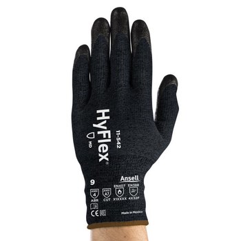 Ansell HyFlex Cut-Resistant Gloves 11-542 9, Size 9, Black