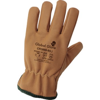 Global Glove CR3800 Brown Small Grain Goatskin Cut-Resistant Gloves - ANSI A4 Cut Resistance - CR3800-7(S)