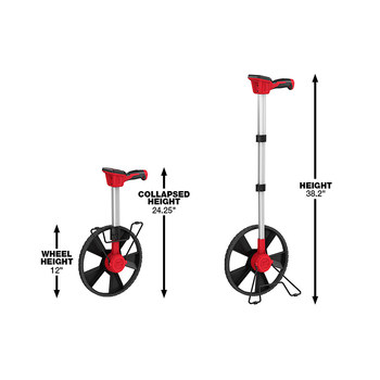 Milwaukee Red/Black Plastic, Rubber, Aluminum Digital Measuring Wheel - 12 in Diameter - 48-22-5112