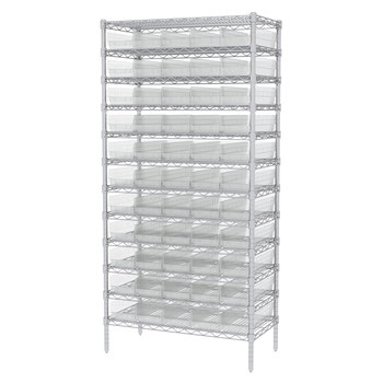 Picture of Akro-Mils AWS183630138SC Shelfmax 2000 lb Adjustable Clear Chrome Steel Open Fixed Shelving System (Main product image)