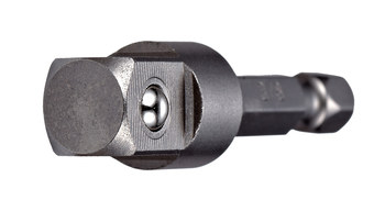 Vega Tools 1/4 in Hex Drive Adapter 1150ADB38 - 3/8 in Male Square - 6 in Length - S2 Modified Steel - Gunmetal Grey Finish - 00014