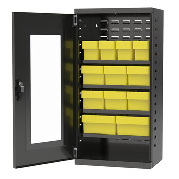 Picture of Akro-Mils ACQV4CAST Akrodrawers 350 lb Charcoal Gray Powder Coated, Textured Steel 18 ga Non-Stackable Secure Mini-Cabinet (Main product image)