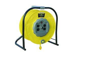 Reelcraft Industries LH Series LH3100 Cord Reel, 100 ft Capacity, 125V, 15  Amps, Hand Crank Drive, Quad Outlet, Steel, Yellow