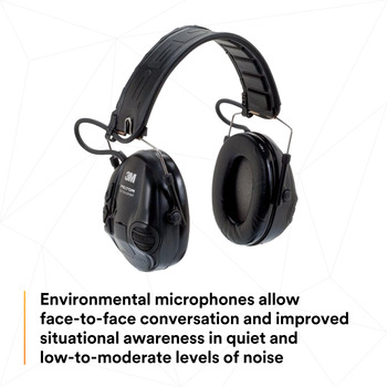 3M Peltor Tactical Sport MT16H210F-479-SV Black Listen-Only Headset - Battery Powered - 20 dB NRR - 318640-04528