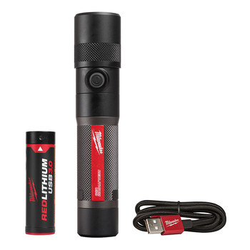 Milwaukee 2161-21 USB Rechargeable Twist Focus Flashlight, LED