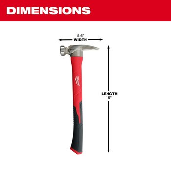 Milwaukee Forged Steel Rip Claw Hammer 48-22-9320 - Hybrid curved/straight Handle - 21 oz Head