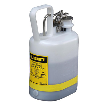 Picture of Justrite White Polyethylene Leak-Proof, Pressure-Relief Vent, Self-Closing 1 gal Safety Can (Main product image)