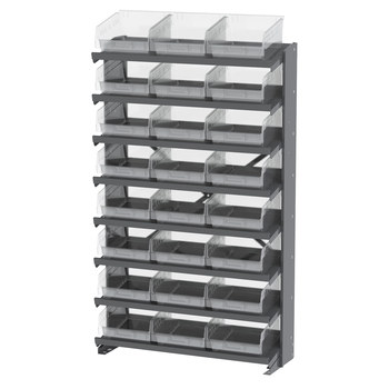 Picture of Akro-Mils APRS010SC APRS 400 lbs Clear Gray Powder Coated Steel 16 ga Single Sided Fixed Rack (Main product image)