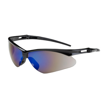 BOUTON OPTICAL 250-AN-10115, Anser Safety Glasses Black Frm, Blue Scratch-Resistant Lens (Pack-12)