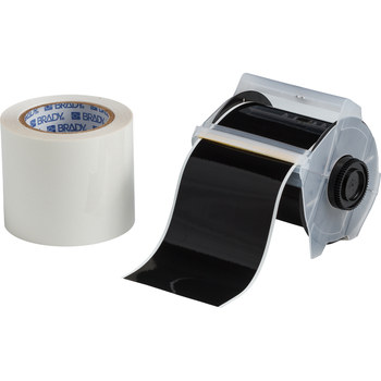 Picture of Brady Toughstripe Black Self-Laminating Polyester Thermal Transfer 142160 Continuous Thermal Transfer Printer Label Roll (Main product image)