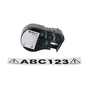 Brady Defender M4C-1000-351 Printer Label Cartridge - 1 in x 25 ft - Vinyl - Black on White - B-351 - 64109