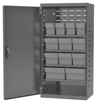 Picture of Akro-Mils ACS4CAST Akrodrawers 350 lb Charcoal Gray Powder Coated, Textured Steel 18 ga Non-Stackable Secure Mini-Cabinet (Main product image)