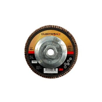 3M Cubitron II 967A Type 27 Flap Disc 55632 - Ceramic Aluminum Oxide - 4 1/2 in - 40+ - Coarse